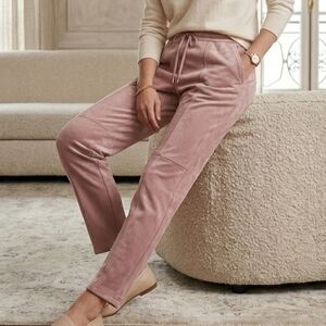 MCM Blush Pink Velvet Drawstring Pants M Relaxed Loungewear